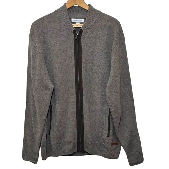 Joseph Abboud Heather brown Wool blend full zip cardigan. Men’s Large - Picture 1 of 7